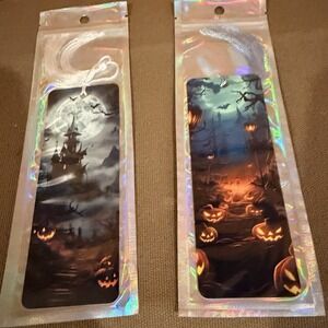 Two 6x2 Laminated Halloween Book Marks For Book Readers